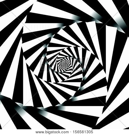 Rotating Spiral Grayscale Geometric Background - Abstract Pattern