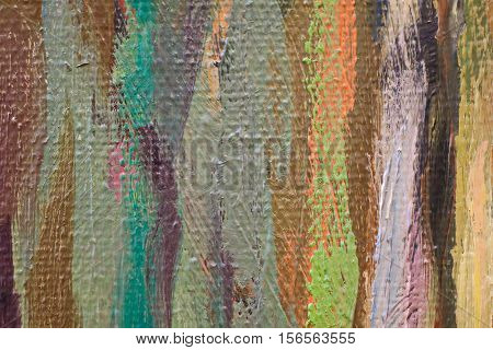 Oil Painting colorfull  close up texture pallete knife storkes of brown yellow  gray red green blue white color