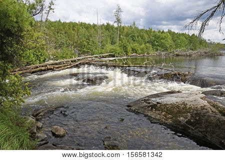 Kennebas Falls in Quetico Provincial Park in Ontario Canada
