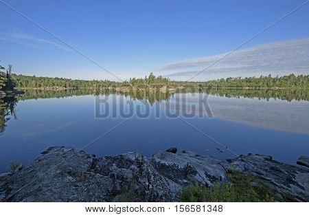 Morning Panorama on Sidney Lake in Quetico Provincial Park in Ontario