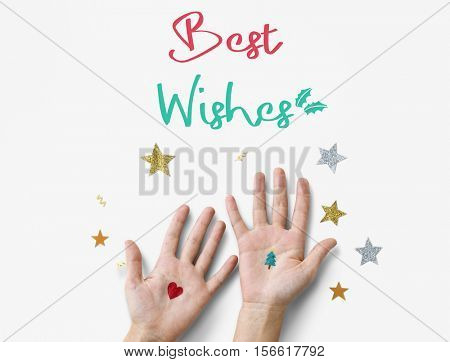 Merry Christmas and Happy New Year Family Holiday Festival Concept