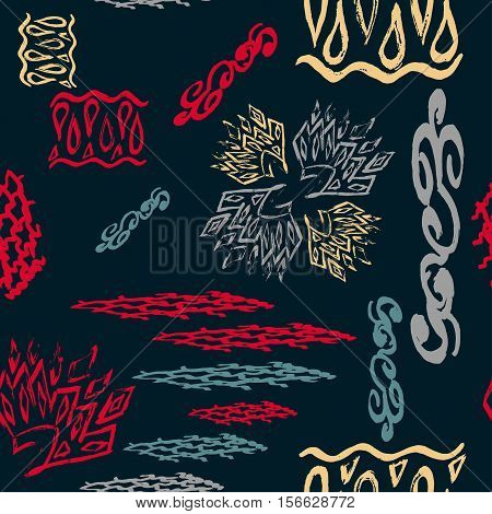 bright graffiti geometric seamless pattern grunge effect