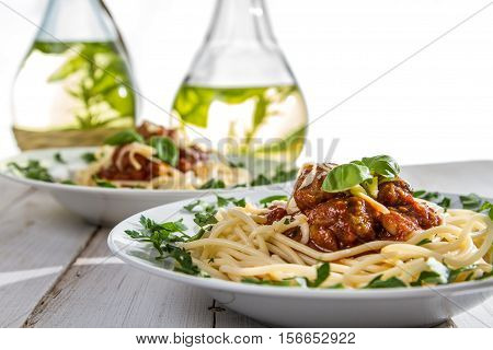 Closeup Of A Given Spaghetti On A Plate