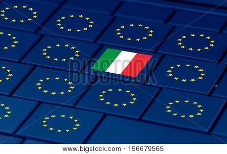 italian referendum yes (SI) or no (NO) and a pc keyboard