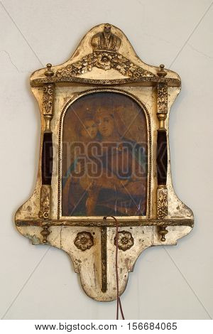 KRASIC, CROATIA - MAY 15: Virgin and Child, room of the Blessed Aloysius Stepinac where he had lived during his detention in the rectory in Krasic, Croatia on May 15, 2012