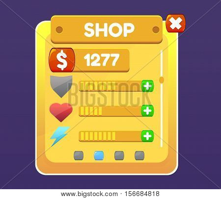 Mobile Game Ui Pop Up Screen. Vector illustration for your design