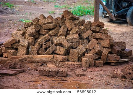 Red brick material for building brick wall to the industry