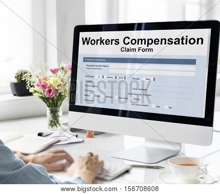 Workers Compensation Claim Form Insurance Concept