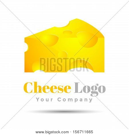 Cheese Colorful Vector 3d Volume Logo Design Corporate identity on a white background