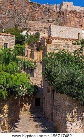 Monemvasia the medieval town in Peloponnese, Greece
