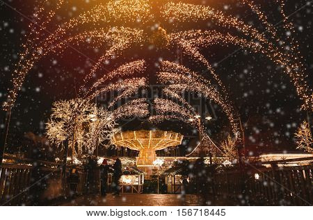 Christmas selebrations in Sweden at december night