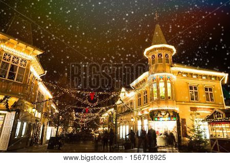 Christmas selebrations in Sweden at december night