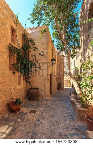 Monemvasia the medieval town in Peloponnese, Greece