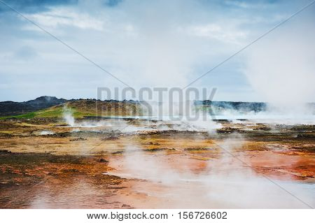 Gunnuhver geothermal area Reykjanes peninsula in Iceland