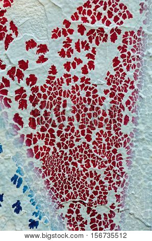 Bright colorful explosive streaks of white paint on red wall for abstract backgrounds
