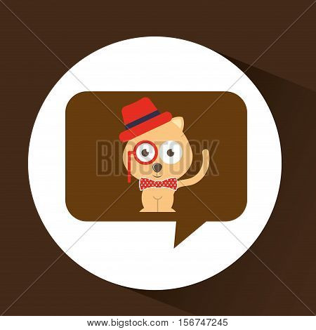 cat cute hispter vintage icon vector illustration eps 10