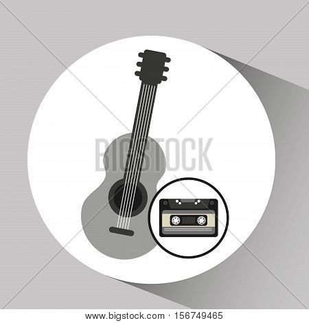 cassette vintage guitar style hipster vector illustration eps 10