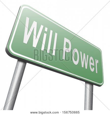 Will power of the mind or self dicipline or determination control thoughts 3D illustration, isolated, on white
