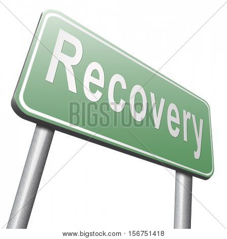 Recovery recover lost data economy recovering 3D illustration, isolated, on white
