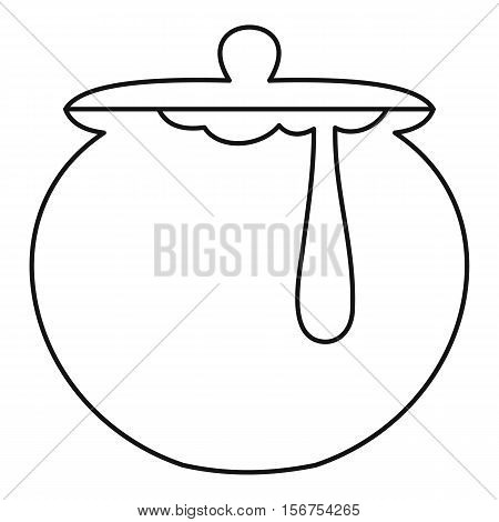 Honey pot icon. Outline illustration of honey pot vector icon for web