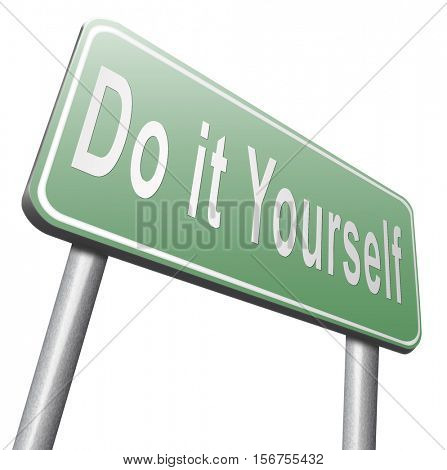 do it yourself, self development. 3D illustration, isolated, on white
