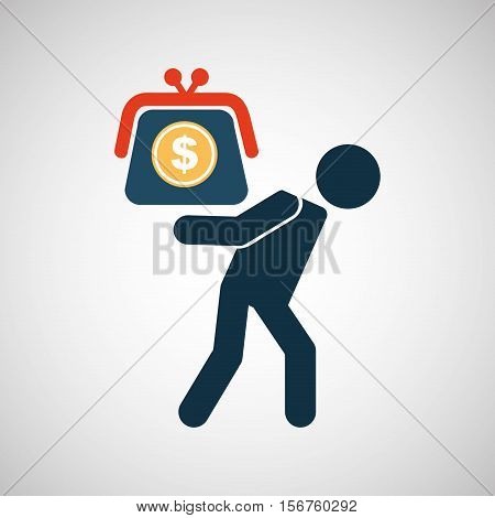 silhouette man financial crisis savings dollar vector illustration eps 10