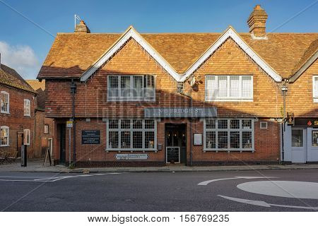 Winchester, UK. November 13th 2016. An old restaurant in the City of Winchester at the end of Chesil Street.