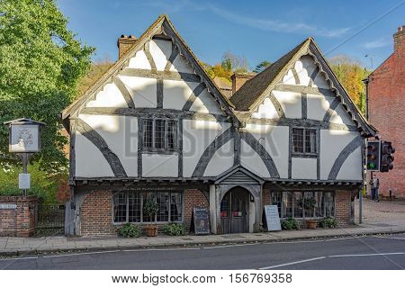 Winchester, UK. November 13th 2016. The oldest restaurant in the City of Winchester at the end of Chesil Street.