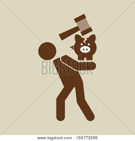 crisis economy concept crash financial icon design vector illustration eps 10