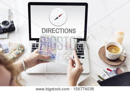 Directions Destination Location GPS Map Concept