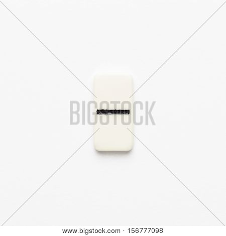 blank domino tile on the white background. not isolated