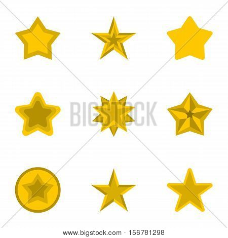 Types of stars icons set. Flat illustration of 9 types of stars vector icons for web
