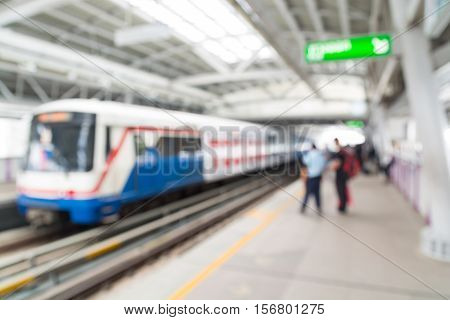 Background of Skytrain or City Train Station Abstract Blur or Defocus