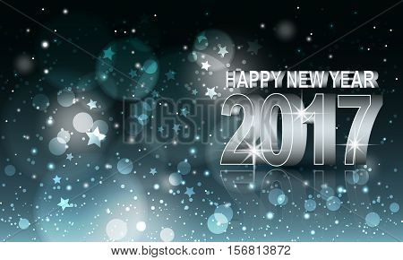 Happy New Year vector abstract blurred background. Year 2017.