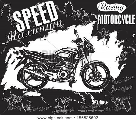 Motorcycles label design for posters t-shirts greeting cards etc. Vector illustration.