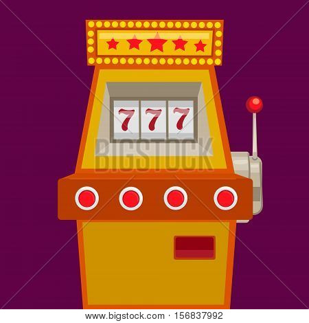 Slot machine with jack pot. Cartoon colorful vector illustration