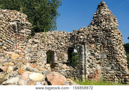 The archeological area of Castelseprio (Varese Lombardy Italy): ruins of a village destroyed in the 13th century. Unesco World Heritage Site.