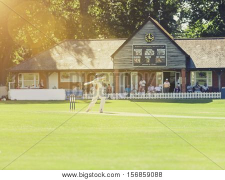 Amateur ricket match on a public village green