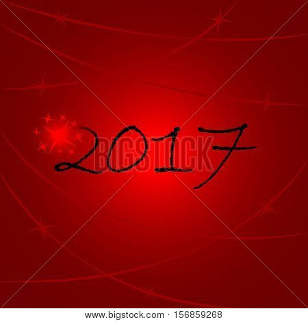 Vector 2017 Happy New Year background with red