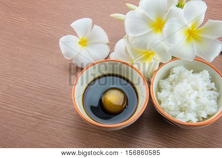 Raw Egg in soy sauce and white rice,Tamago kake gohan