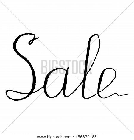 Monochrome black and white sale word lettering typographic isolated vector