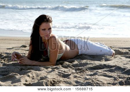 Mulher bonita na praia