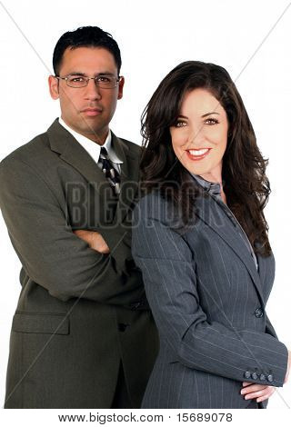 Team di business di una donna e un uomo