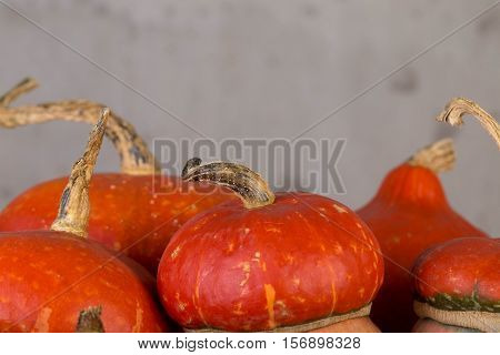 Orange decorative pumpkins to decorate the interior.