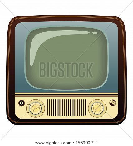 Realistic vintage TV. Vector Illustration on white background for design