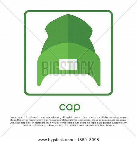 Winter cap icon flat icon. vector illustration. Flat icon isolated with long shadow.
