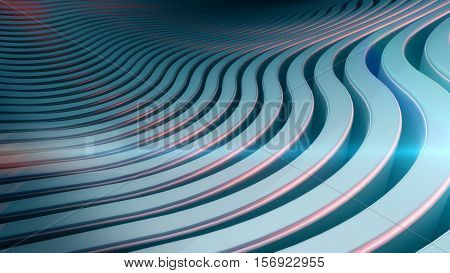 Wave band abstract background surface digital 3d illustration