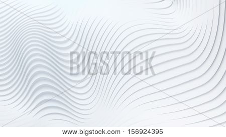 Wave band surface Abstract white background 3d rendering