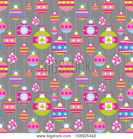 Holiday seamless background with christmas balls