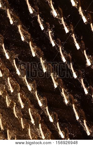 Sawmill blades detail abstract  wood industry theme.
